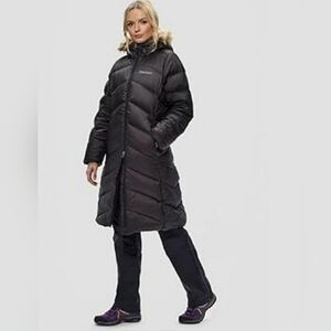 🏷Marmot Goose Down Winter Parka with Faux Fur - Black - XS